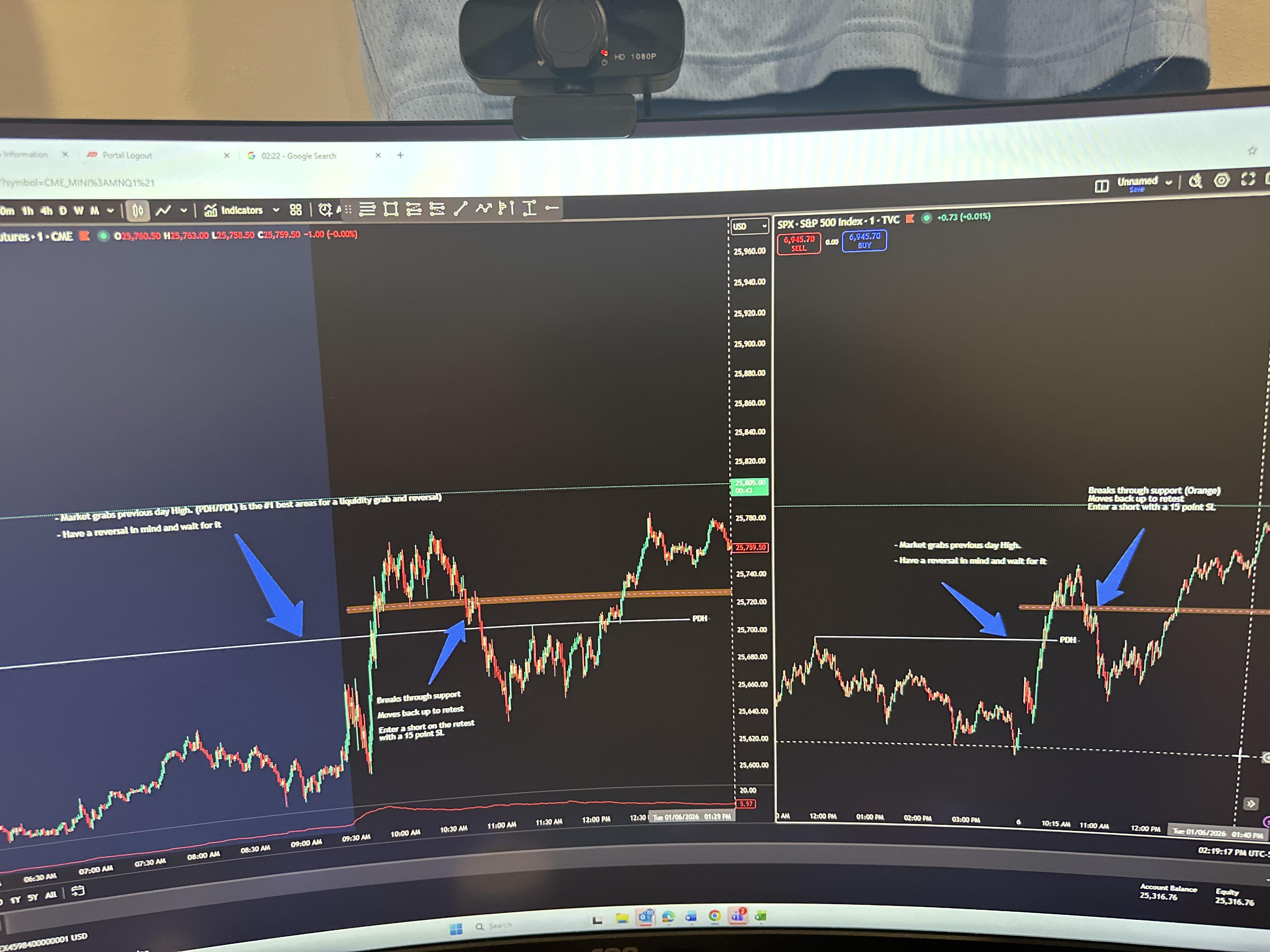 오늘 나의 단 한 번의 NQ 매매 기록 📉