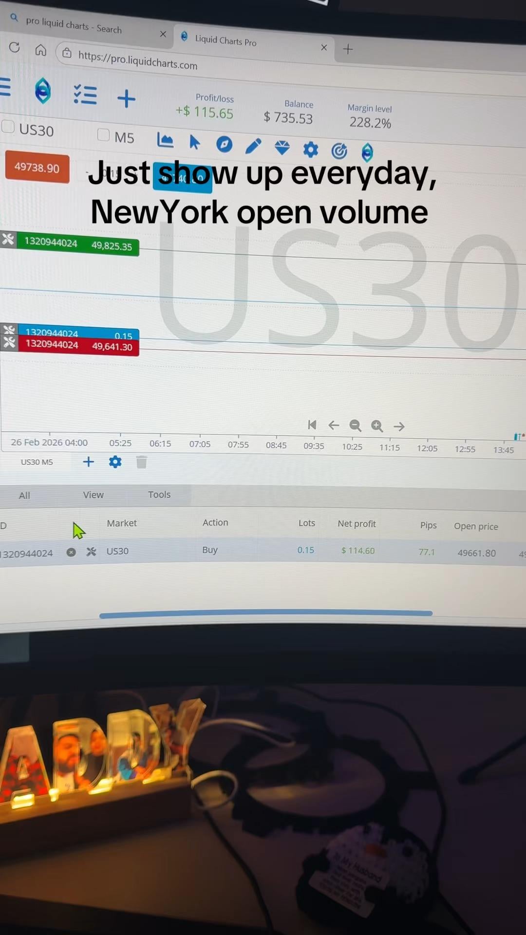오늘 US30 롱 포지션 공유 📈