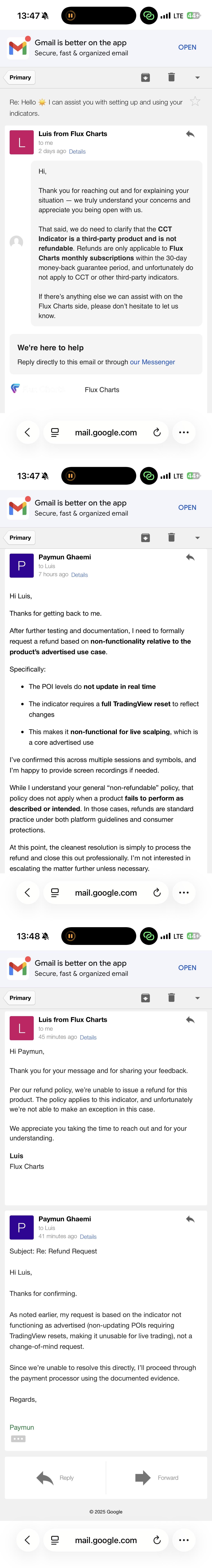 ⚠️ 플럭스차트 인디케이터, 실시간 갱신 안 되고 환불도 안 됩니다
