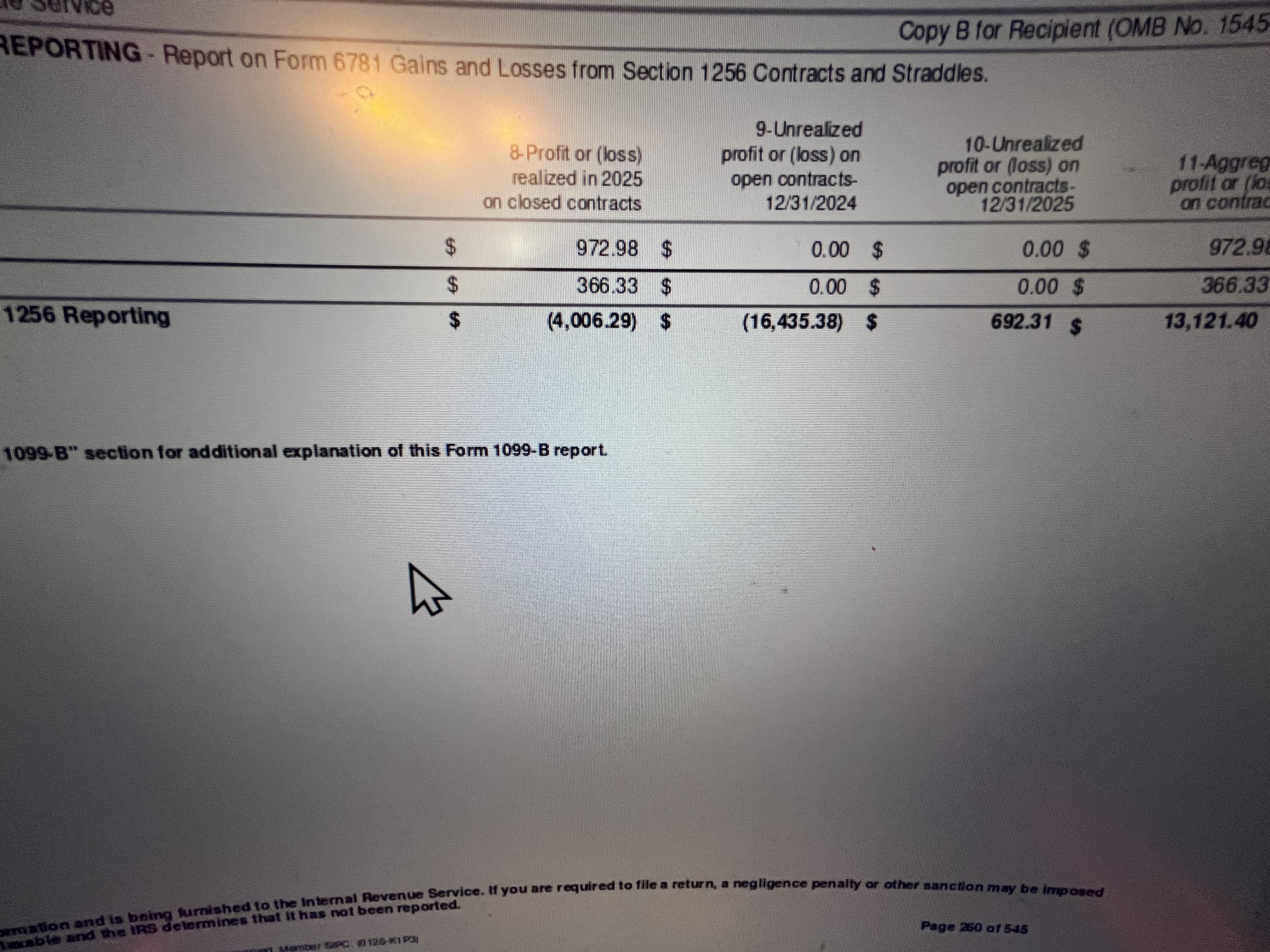 TurboTax에 1256 계약 입력 도와주세요 📄