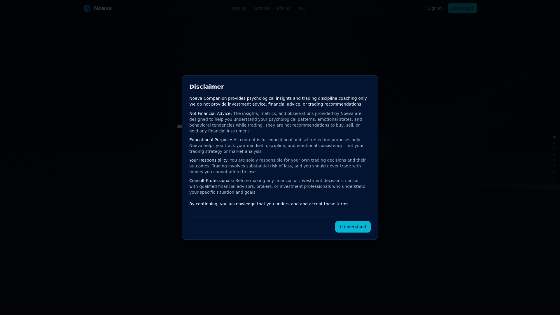 Noeva — 트레이딩 심리와 성과를 돕는 AI 동반자 🤖