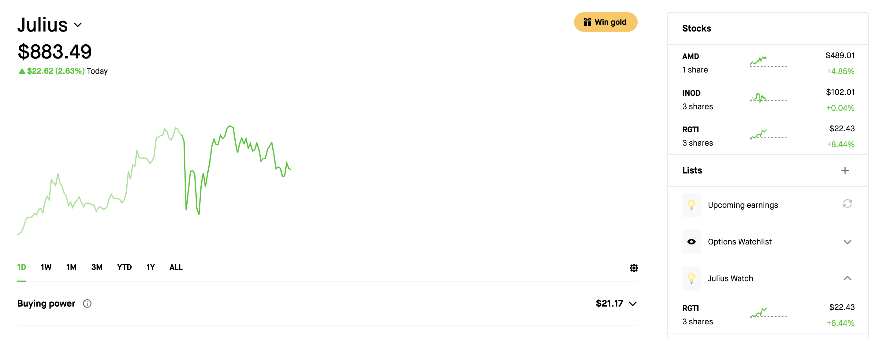 📈 4일차 업데이트: AI가 로빈후드 포트폴리오를 운용하는 중
